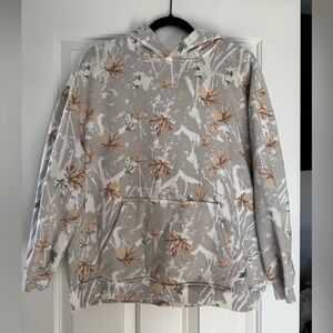 Women's Gray and Brown Camouflage Sweater
